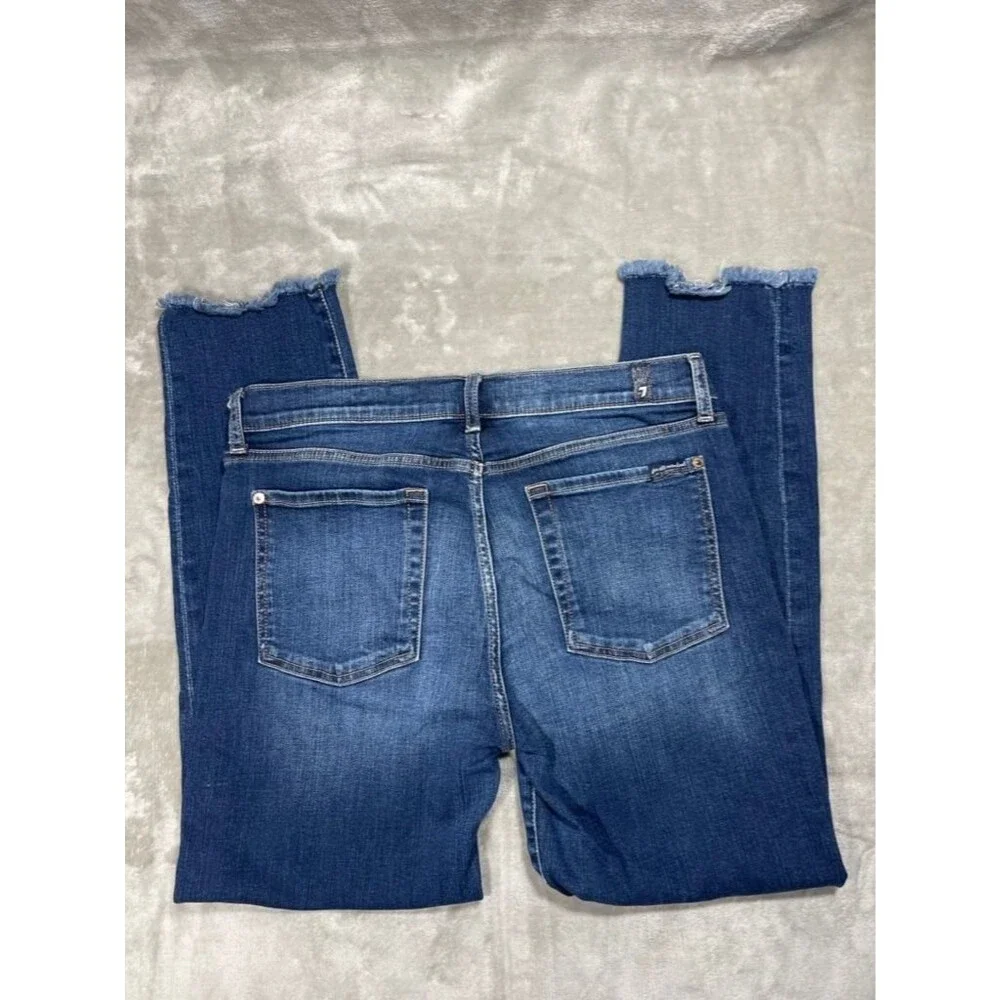 7 For All Mankind Roxanne Ankle Jean Women Size 32 Bair Crop Slim Denim - Picture 13 of 15